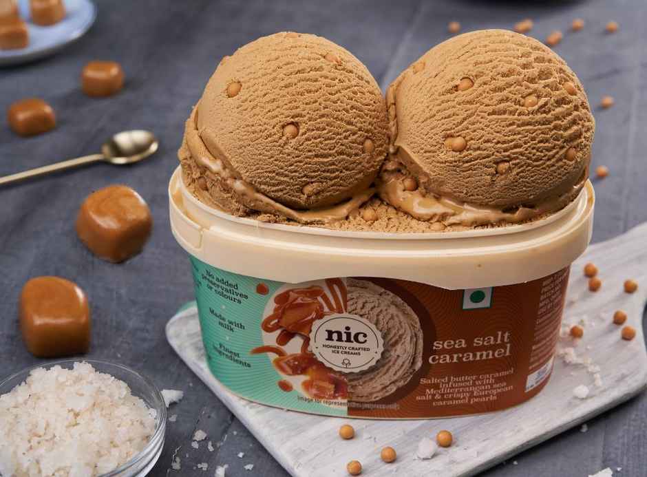 NIC Sea Salt Caramel Ice Cream Tub | Preservative Free | No Artificial Flavors