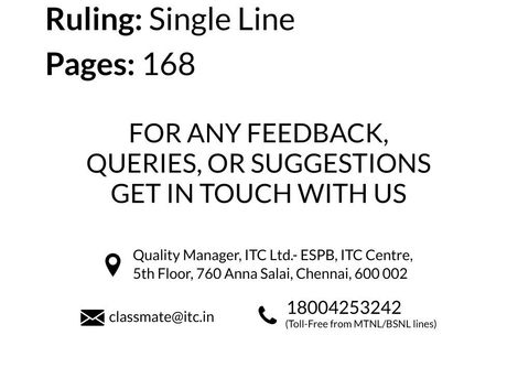 Classmate Single Line Origami Notebook (24 X 18 Cm, Assorted, 168 Pages)