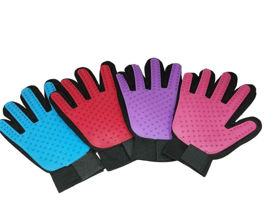 Urbanfix Pet Hair Gloves Flexible Grooming Gloves for Loose Fur Removal & Massaging Pets - Assorted
