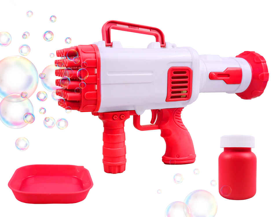 Toyshine Rocket Boom 32 Hole Bubble Blaster for Kids | High Volume Bubble Gun with Solution- Purple