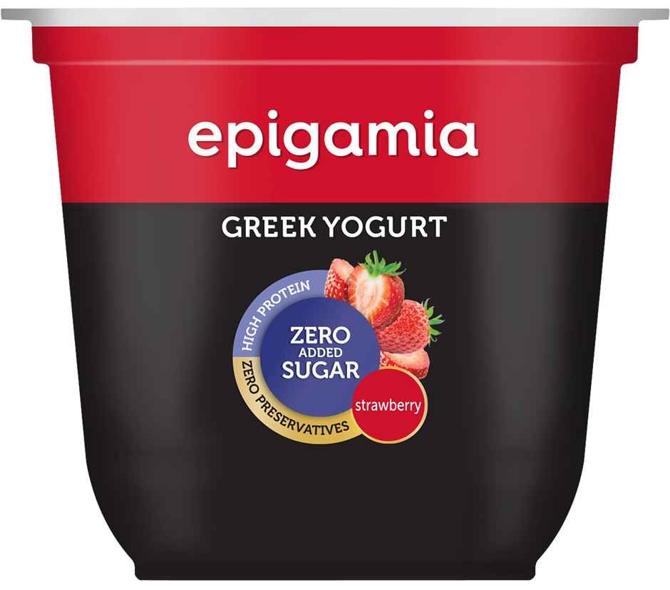 Epigamia No Added Sugar Strawberry Yogurt - 85gm Combo