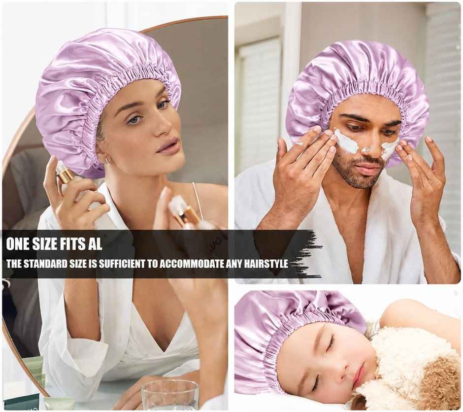 Bronson Professional Luxury Satin Hair Bonnet Cap For Sleeping For Women & Girls | Color May Vary