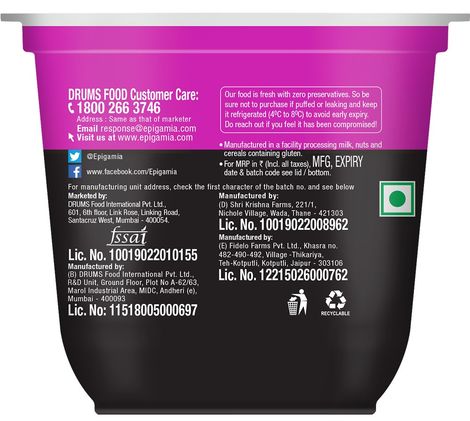 Epigamia No Added Sugar Mixed Berry Yogurt - 85gm Combo