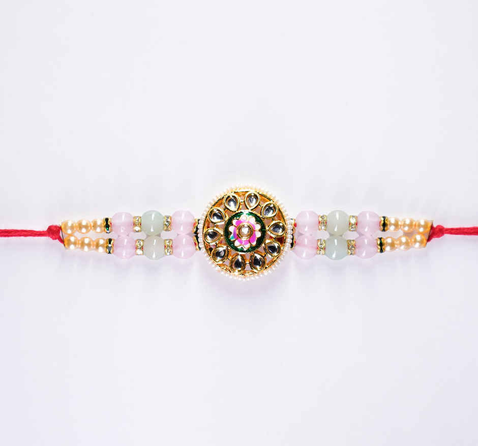 Aurum Floral Meenakari Rakhi - Vibrant Craft