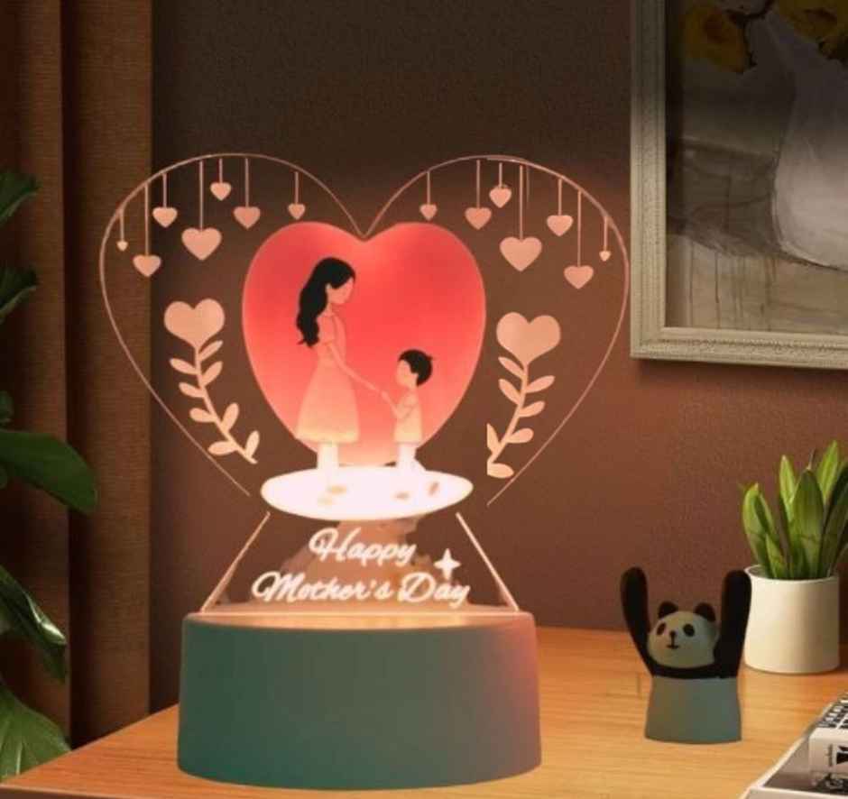 Hashwow Heart Acrlic Night Lights Gift for Happy mothers Day |Mothers Day Gift Lamp