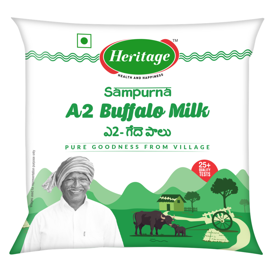 Heritage Sampurna A2 Buffalo Fresh Milk | Pouch