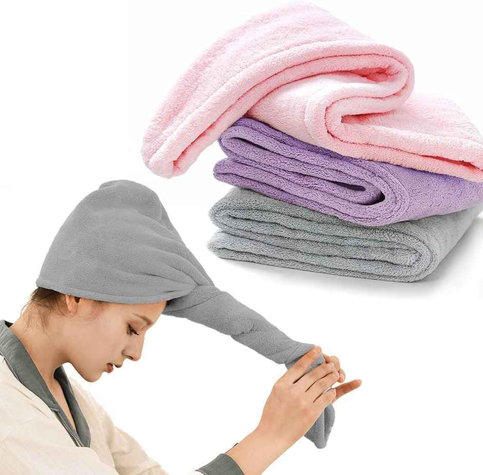 Bronson Professional Hair Wrapper Towel for Quick Hair Drying With Microfiber Multicolor