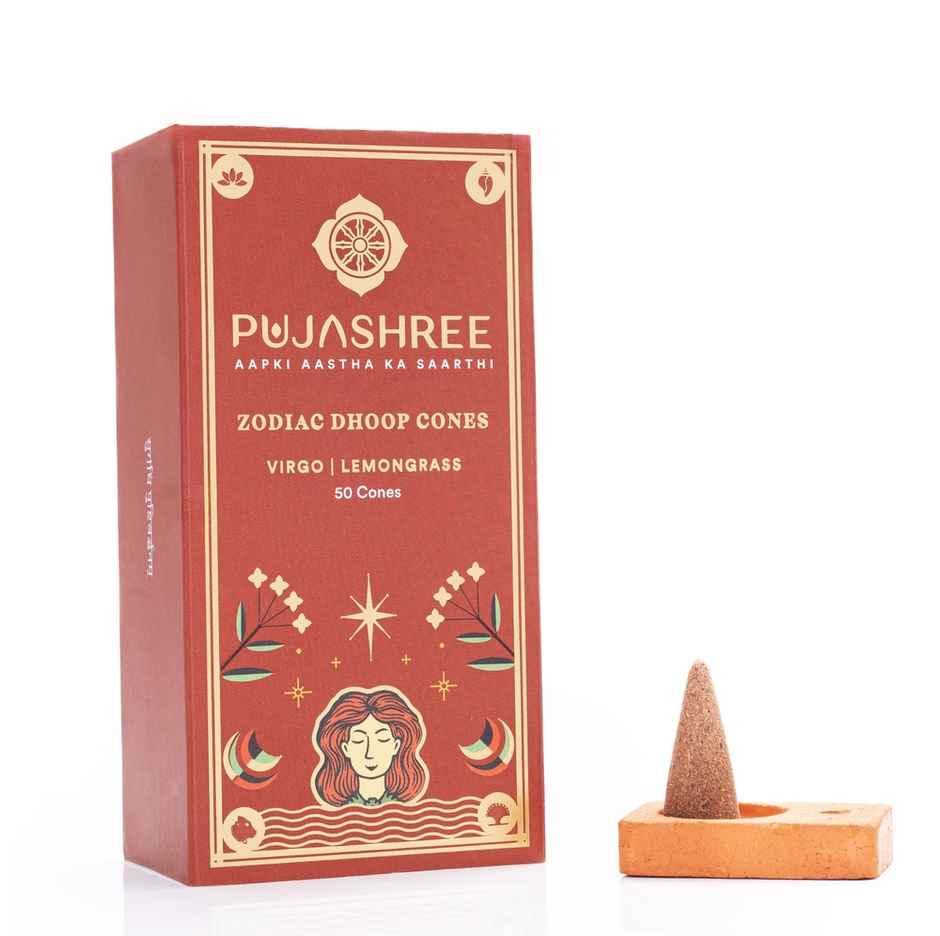 Pujashree Zodiac Dhoop Cones | Virgo - Lemongrass