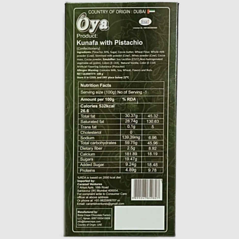 Oya Dubai Kunafa with Pistachio