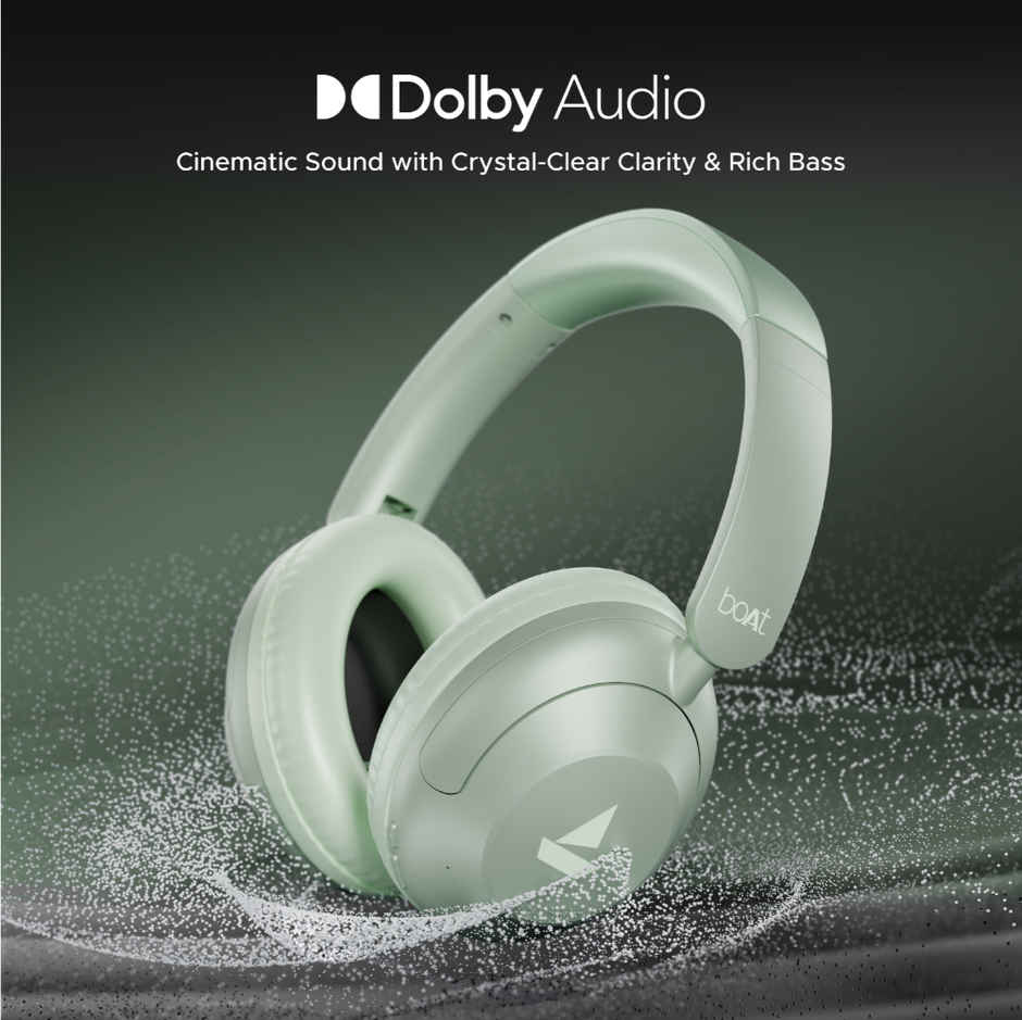 boAt Rockerz 650 Pro BT Headphones W/ Dolby Audio | 80H Playtime | Sage Green