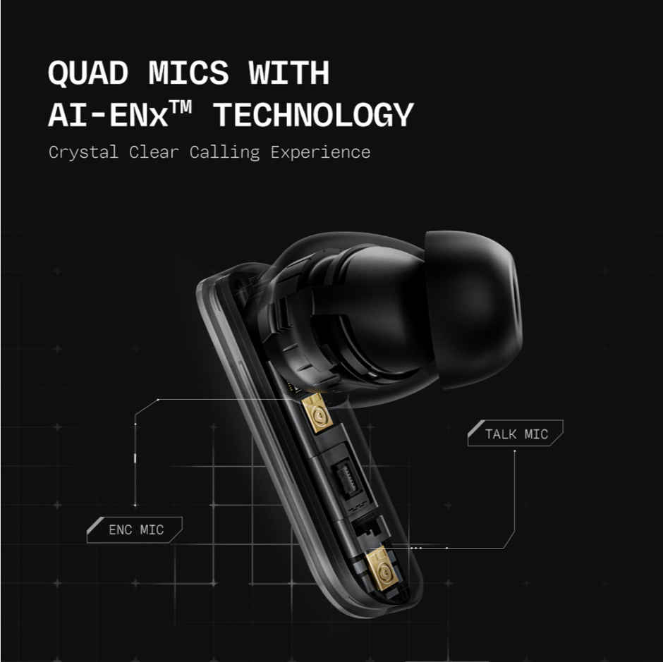 boAt Nirvana X TWS (2025),Knowles Dual Drivers,Hi-Res Audio LDAC,App Support,4Mic ENx,Dual Pair,Spatial Audio,Fast Charge, Bluetooth Earbuds, TWS Ear Buds Wireless Earphones with mic (Cosmic Onyx)