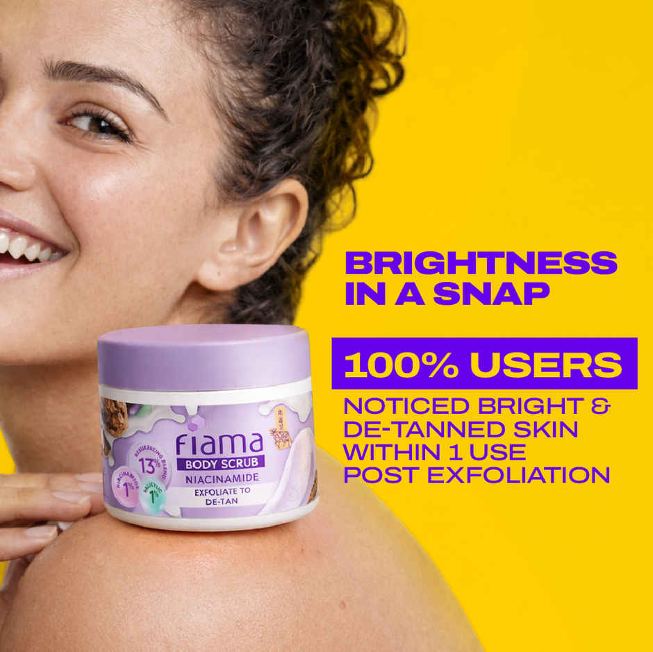 Fiama De Tan Body Scrub with 1% Niacinamide | Exfoliating Scrub for Instant Brightness