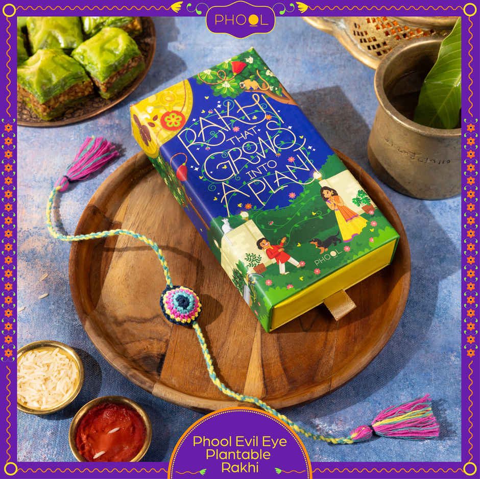 Evil Eye Plantable Rakhi for Brother | Handcrafted & Eco Friendly (Phool)
