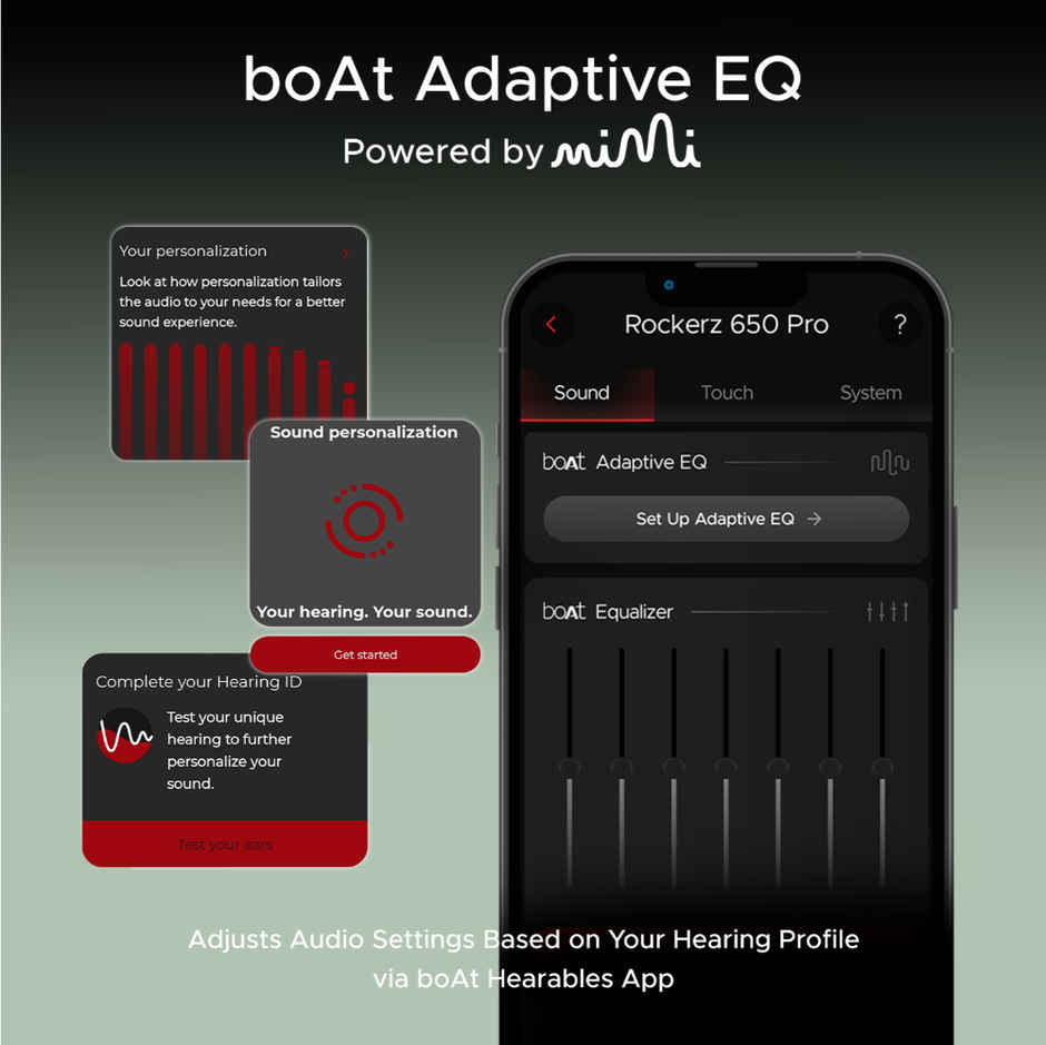 boAt Rockerz 650 Pro BT Headphones W/ Dolby Audio | 80H Playtime | Sage Green
