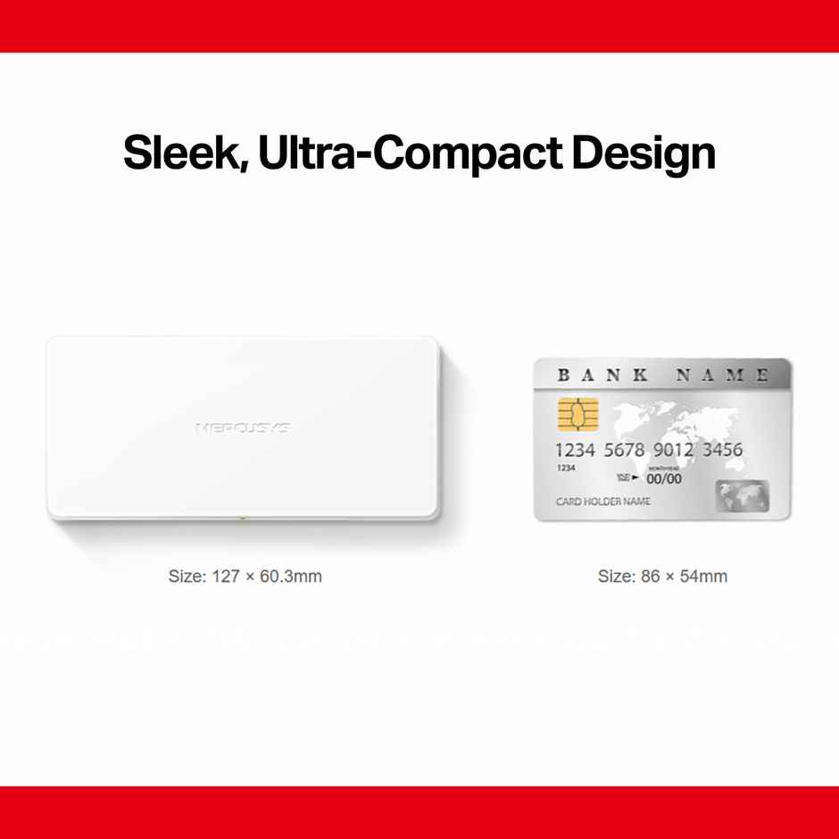 Mercusys MS108 8-Port 10/100Mbps Ultra-Compact Ethernet Desktop Network Switch - RJ45 Ports