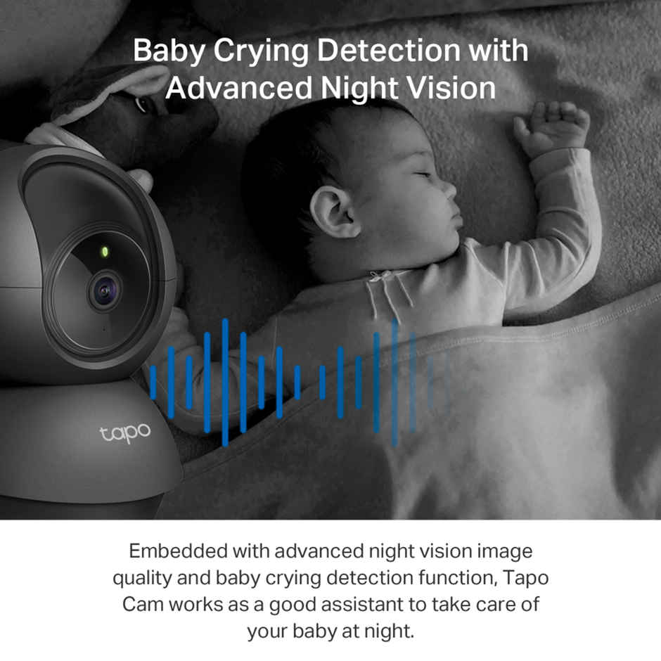 TP-Link Tapo 2K 3MP Pan/Tilt Indoor Wireless Security Camera for Baby Monitor,Pet Camera|Motion Detection & Tracking|2-Way Audio|Cloud & SD Card Storage|Works w/Alexa & Google Home - Black