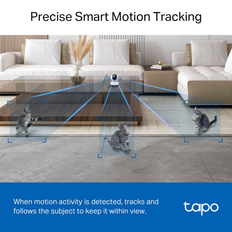 TP-Link C220 Pan/Tilt Smart AI 2K 4MP QHD 1440p Home Security Wi-Fi Camera| Alexa & Google Assistant Enabled |Night Vision|Two-Way Audio| Motion Detection