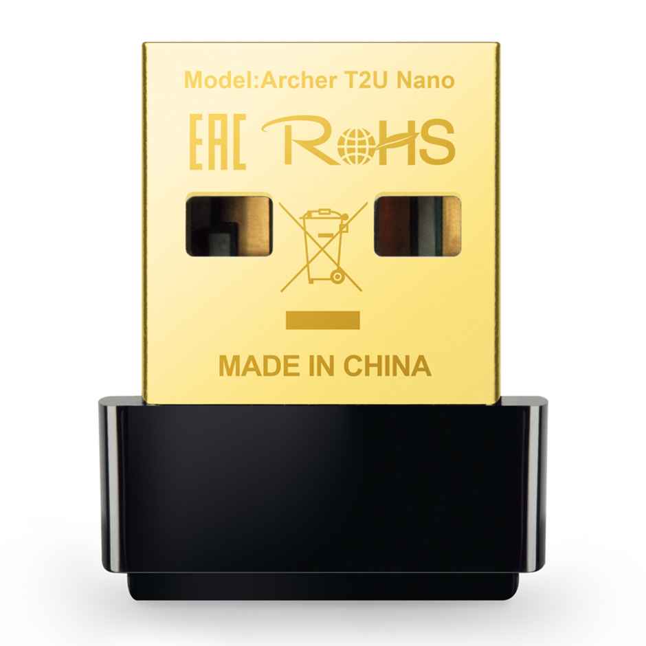 Tp-Link Archer T2U Nano Ac600 2.4Ghz And 5Ghz Dual Band Nano Wireless USB Adapter - Black