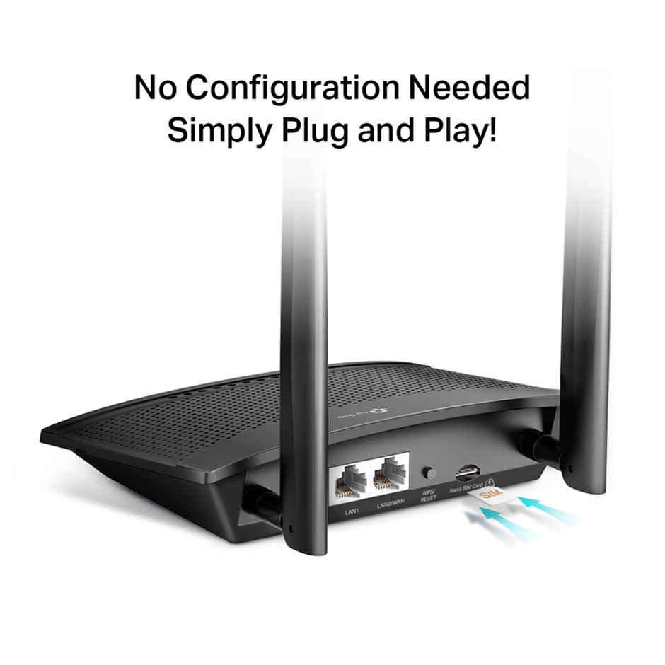 TP-Link TL-MR100 300 Mbps Wireless N 4G LTE Router | Guest Network | Micro SIM Card Slot | Black
