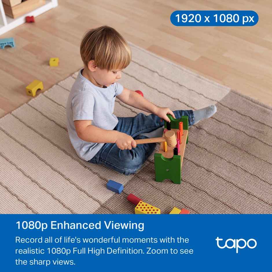 TP-Link Tapo C201 360Degree 2MP 1080p Full HD Pan/Tilt Home Security Wi-Fi Smart Camera| Alexa Enabled| 2-Way Audio| Night Vision| Motion Detection| Sound and Light Alarm| Indoor CCTV - Black