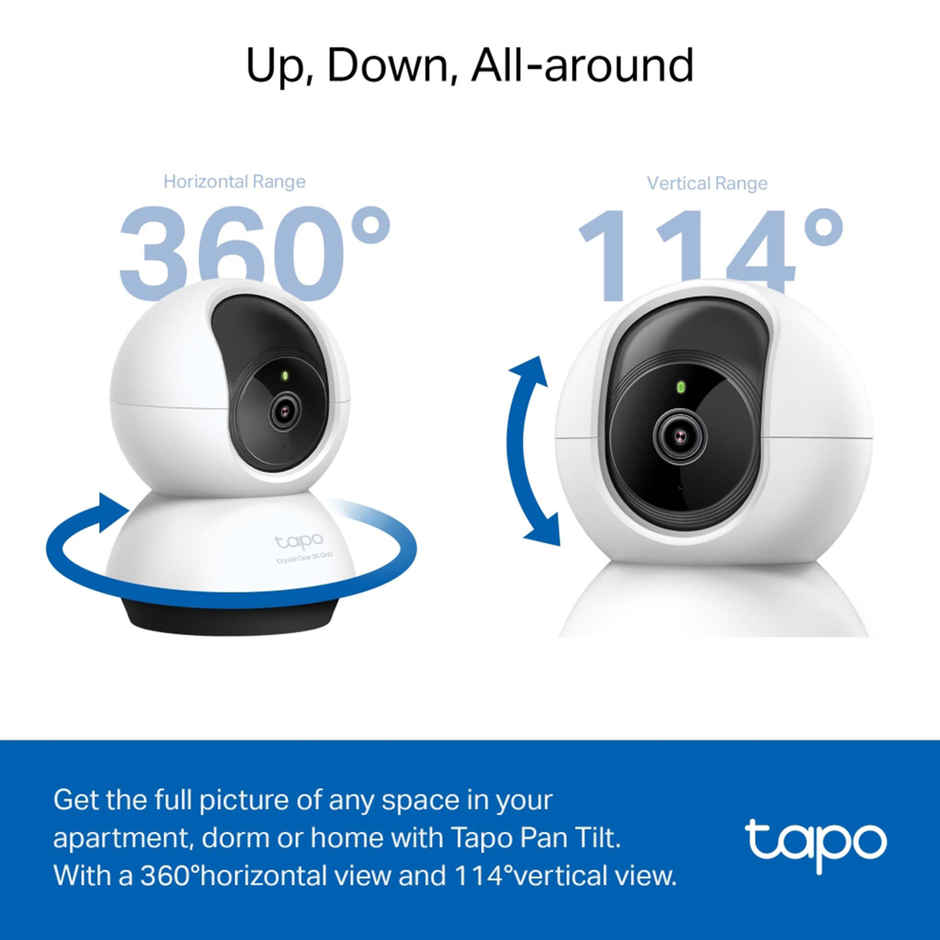 TP-Link C220 Pan/Tilt Smart AI 2K 4MP QHD 1440p Home Security Wi-Fi Camera| Alexa & Google Assistant Enabled |Night Vision|Two-Way Audio| Motion Detection