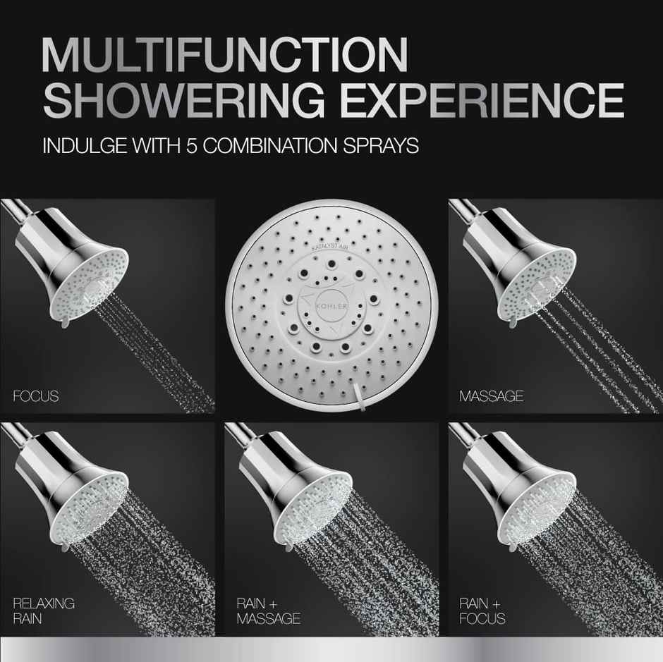 Kohler Rain Duet 5-spray Multifunction Overhead Shower | Eater Purifier Cartridge | Chrome | 109 mm