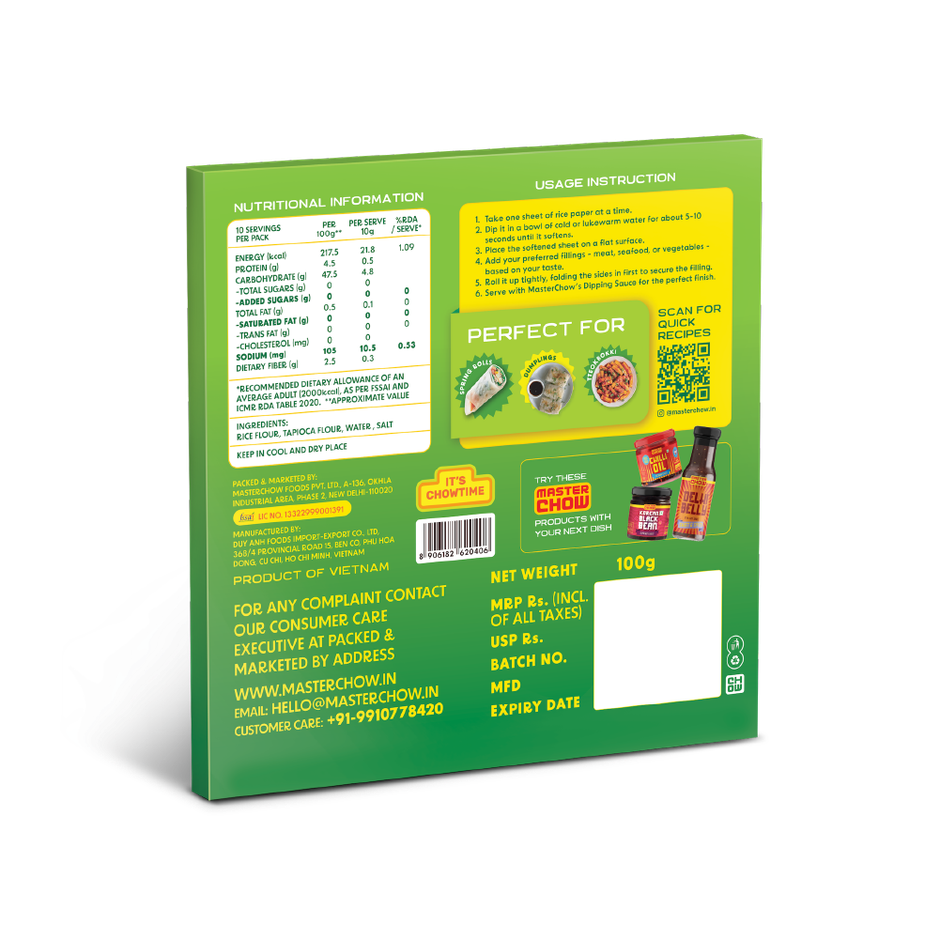 MasterChow Fresh White Rice Paper