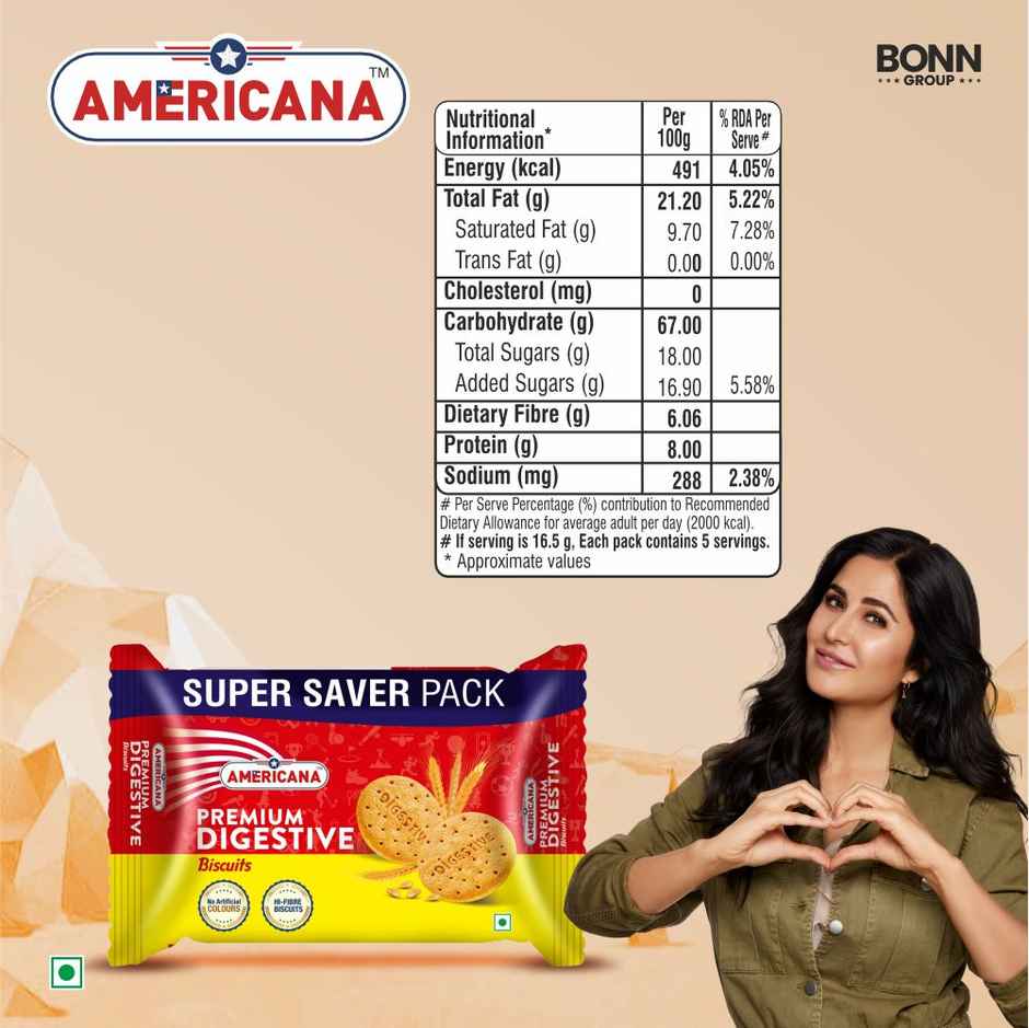 Americana Digestive Biscuits Family Pack Healthy High Fiber