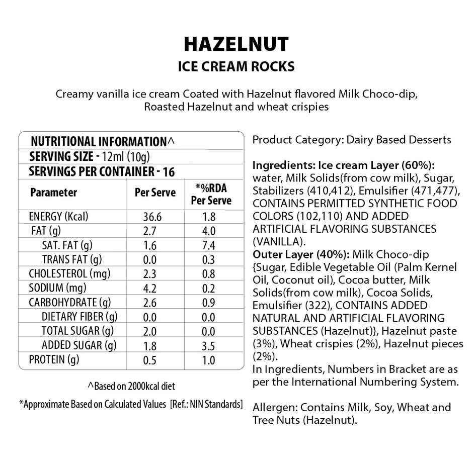 Baskin Robbins Ice Cream Rocks Hazelnut Bites