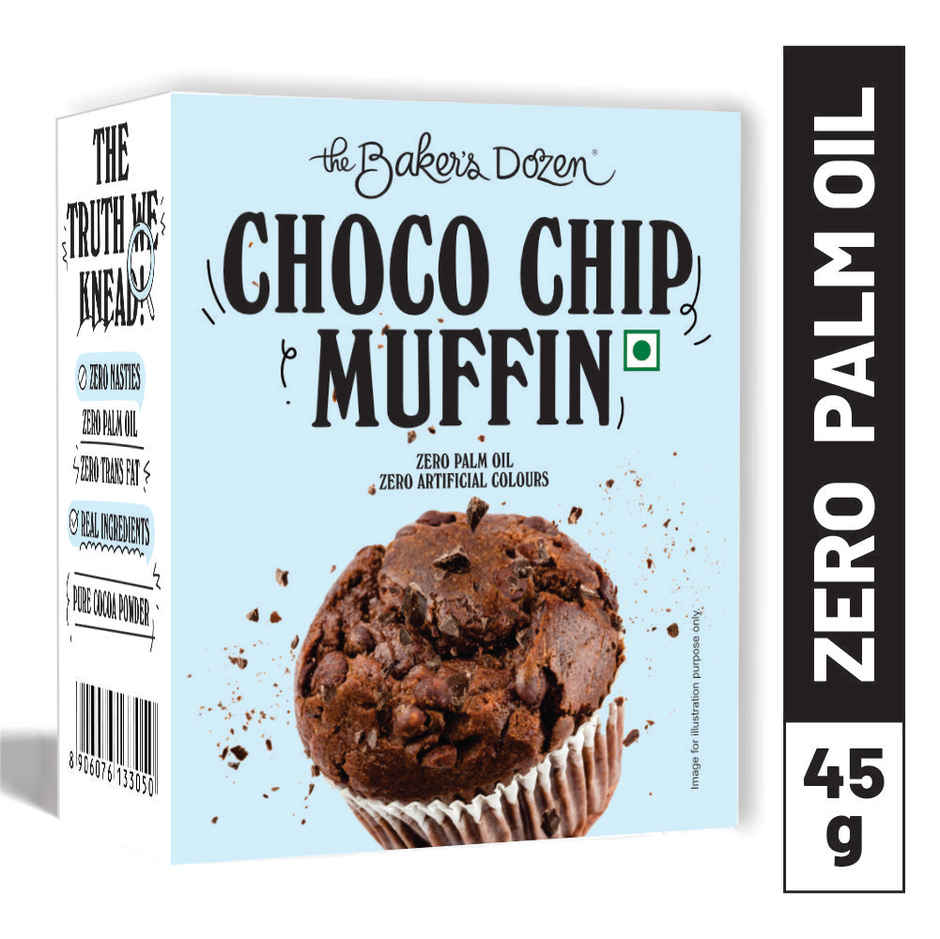 The Baker's Dozen Chocochip Muffin | Veg/Eggless Cake | Cup Cake | Tiffin Cake | Chocolate Muffin