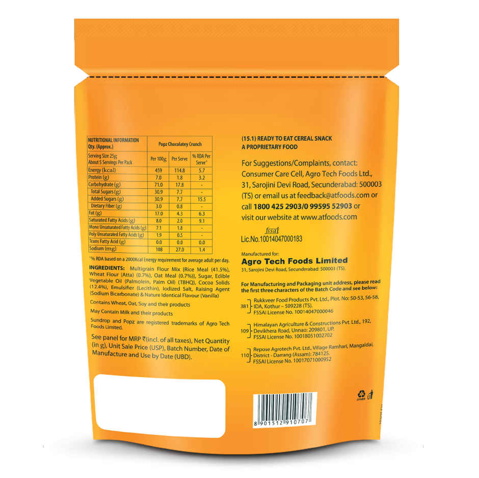 Sundrop Popz | Dark Chocolatey Fills with 50% creme | Multigrain | Resealable Bag