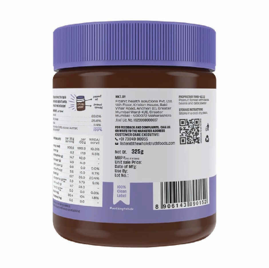 The Whole Truth Creamy Dark Chocolate Peanut Spread