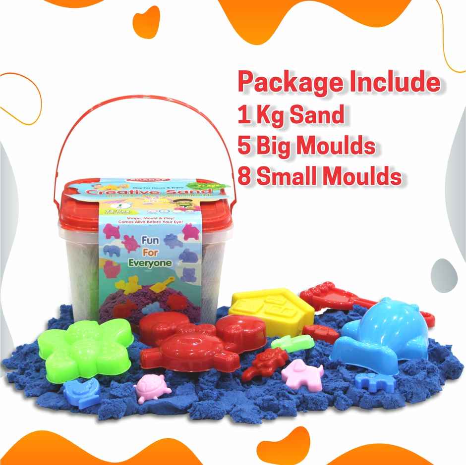 Aditi Toys 1kg Creative Sand Kit - Includes 13 Moulds, Non-Toxic & Stain-Free Sand for Kids 3+