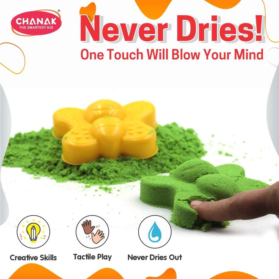 Aditi Toys 1kg Creative Sand Kit - Includes 13 Moulds, Non-Toxic & Stain-Free Sand for Kids 3+