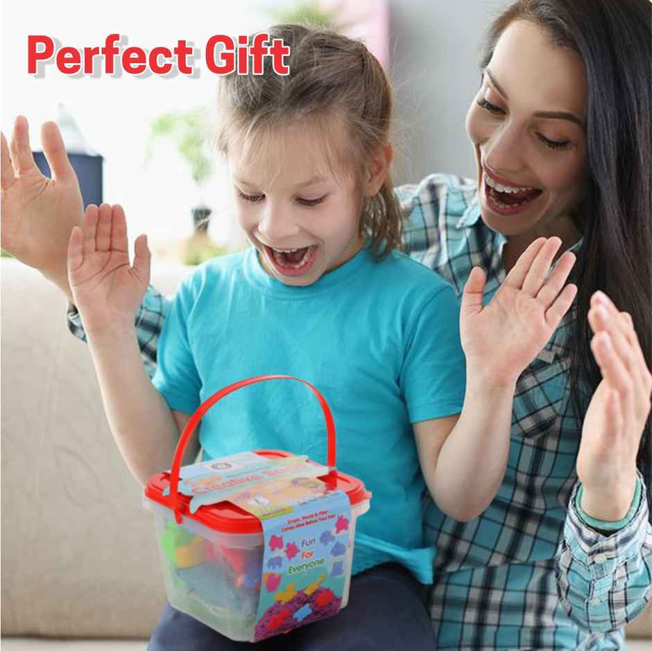 Aditi Toys 1kg Creative Sand Kit - Includes 13 Moulds, Non-Toxic & Stain-Free Sand for Kids 3+
