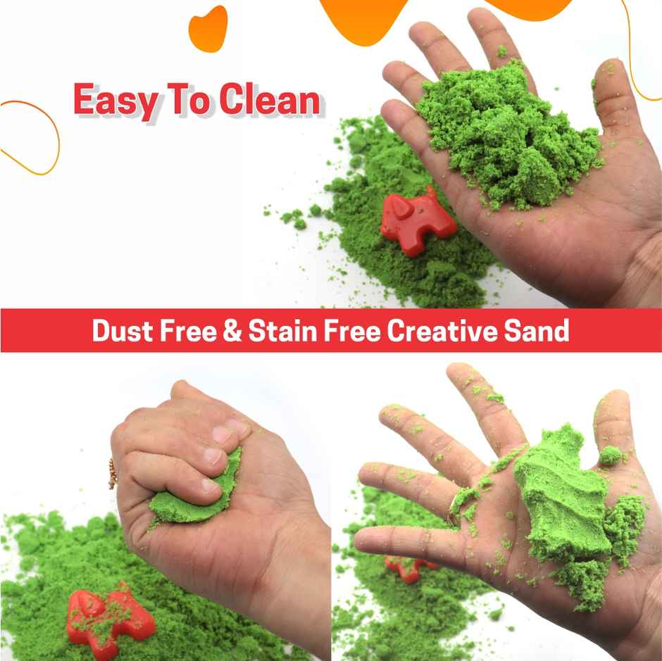 Aditi Toys 1kg Creative Sand Kit - Includes 13 Moulds, Non-Toxic & Stain-Free Sand for Kids 3+