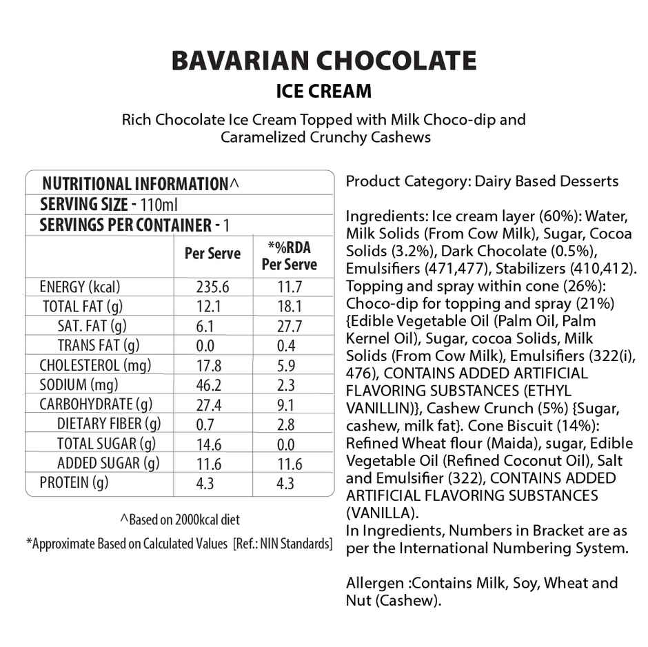 Baskin Robbins Bavarian Chocolate Ice Cream Cone Combo