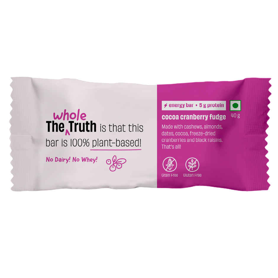 The Whole Truth Choco Cranberry Fudge Energy Bar