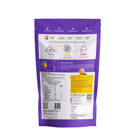 Sweet Karam Coffee Garlic Murukku Sticks Namkeen