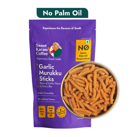 Sweet Karam Coffee Garlic Murukku Sticks Namkeen