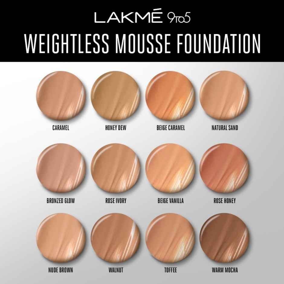 Lakme 9To5 Powerplay Mousse Foundation - Rose Honey