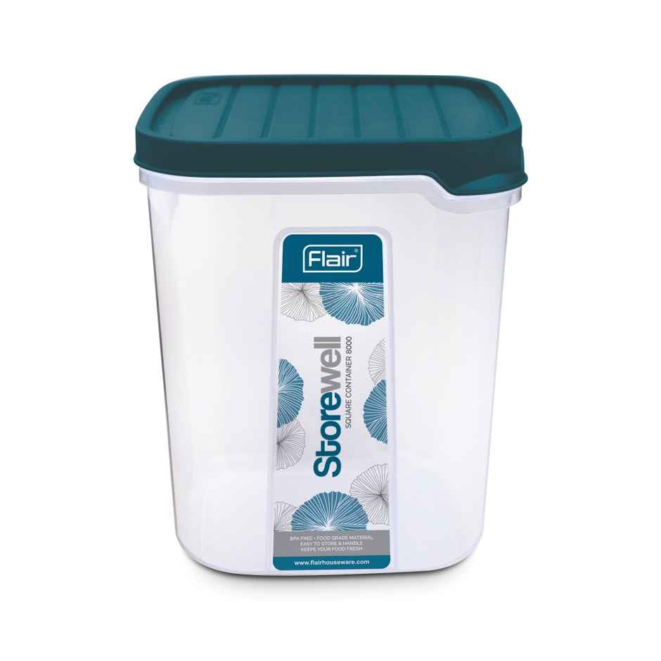 Flair Plastic Storewell Food Storage Containers 12000Ml (Blue), Food Grade, Bpa Free, Spices Grains