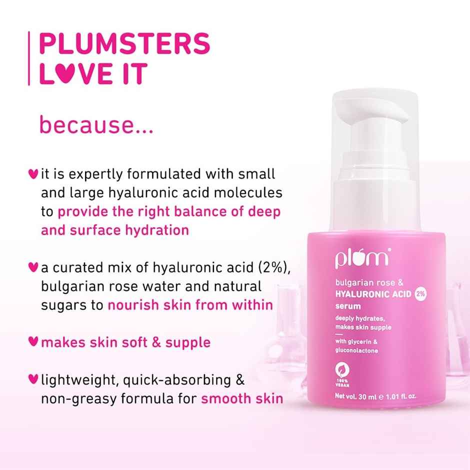 Plum Bulgarian Rose & 2% Hyaluronic Acid Serum