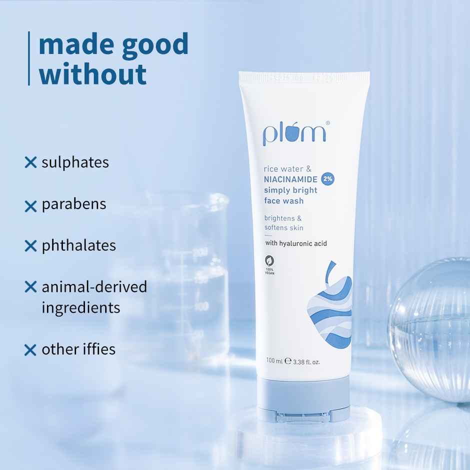 Plum Simply Bright 2% Niacinamide Face Wash With Rice Water