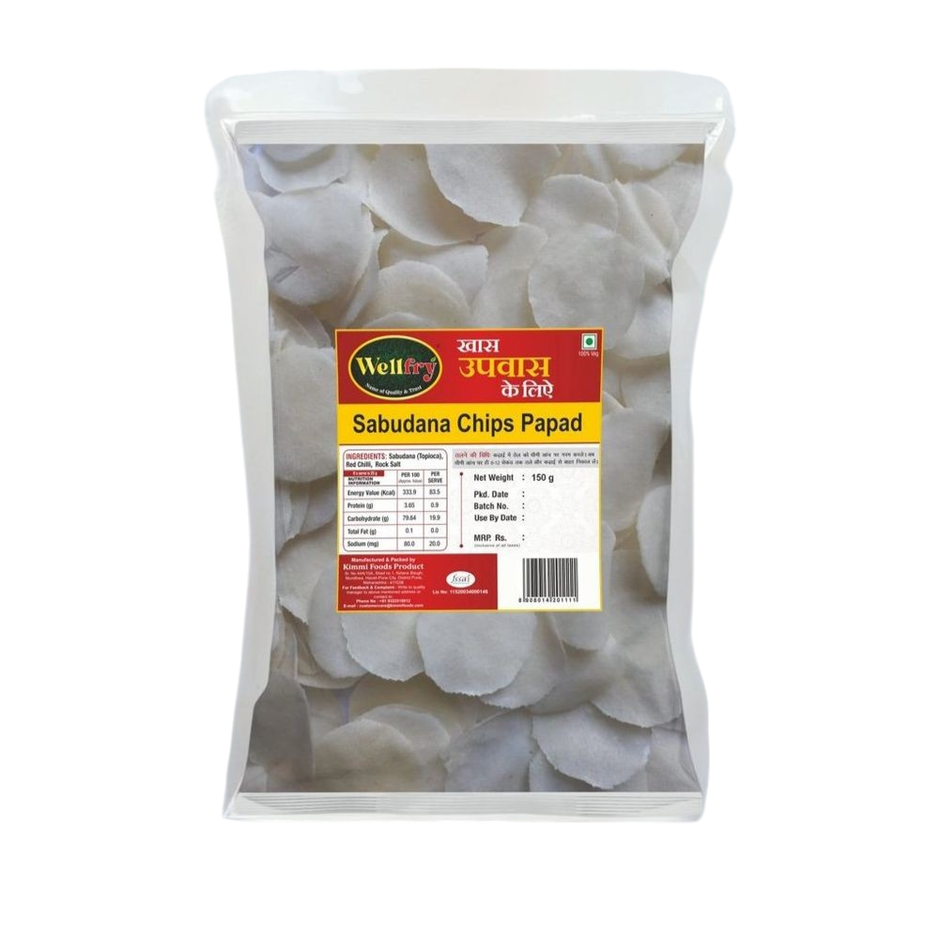 Wellfry Sabudana Chips Papad | Upwas Papad | Fast Papad | Sendha Namak