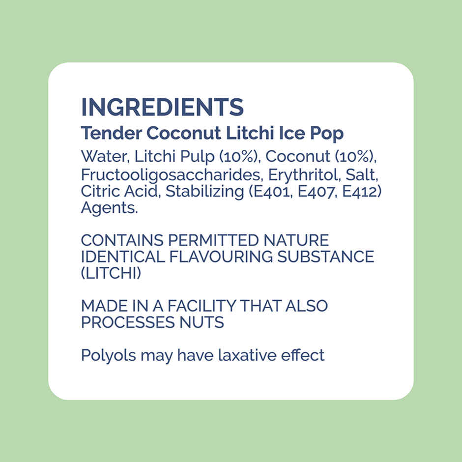 Get-A-Way Tender Coconut Litchi Ice Pop | Low Calorie | Zero Added Sugar