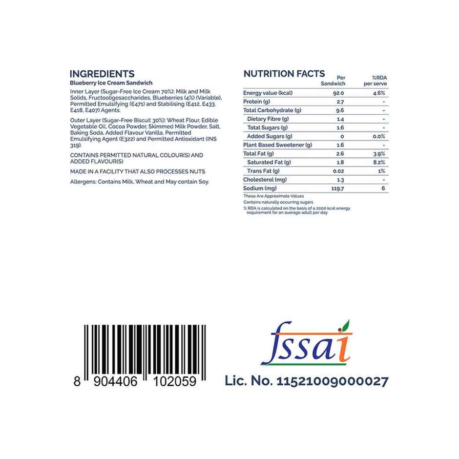 Get-A-Way Blueberry Ice cream sandwich (Pack of 2)