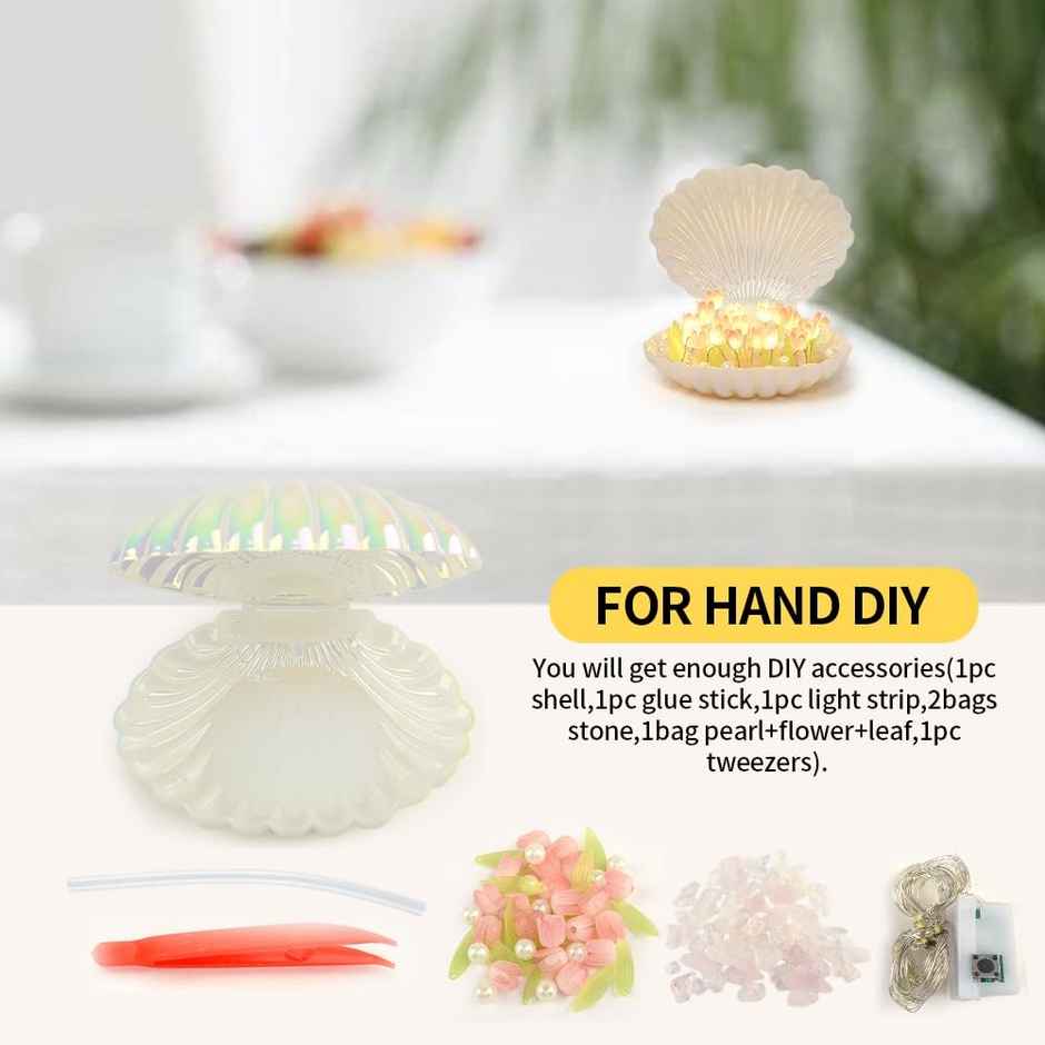 Desidiya Diy Tulip Shell Table Lamp Elegant Decorative Lighting