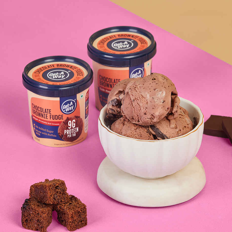 Get-A-Way Chocolate Brownie Fudge High Protein Ice Cream Cup | Zero Added Sugar