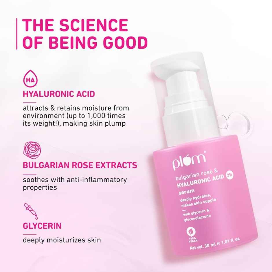 Plum Bulgarian Rose & 2% Hyaluronic Acid Serum